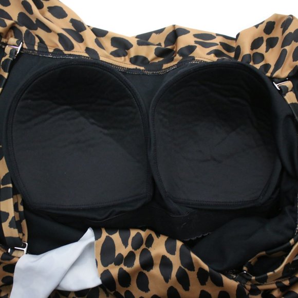 EVRI Womens 0X Tummy Slimming Off Shoulder Ruffle One-Piece Swimsuit - Picture 4 of 5